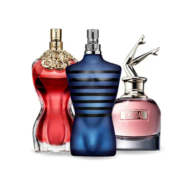 Bundle of 3 Fragrances: LA BELLE, ULTRA MALE, and Gaultier SCANDAL – 100ml each